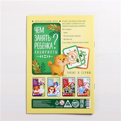 Развивающая книга-игра «Чем занять ребёнка? Лабиринты», А5, 26 страниц, 3+