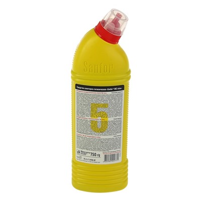 Средство санитарно-гигиеническое Sanfor WС гель "Лимонная свежесть", 750 гр
