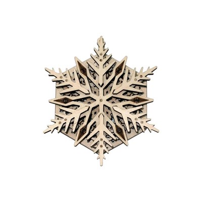 3D-пазл из дерева «Вудик Снежинка»