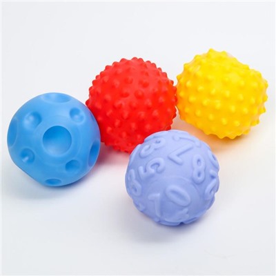 Подарочный набор сенсорных развивающих мячиков «Монстрики», 4 шт.