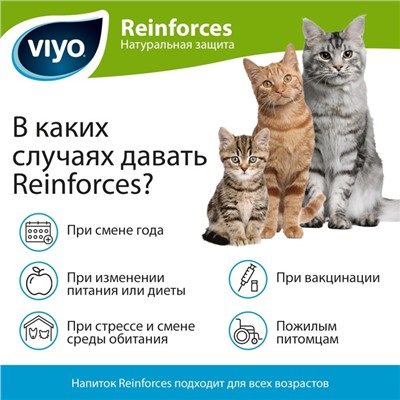 Пребиотический напиток VIYO Reinforces All Ages CAT для кошек всех возрастов, 7 х 30 мл