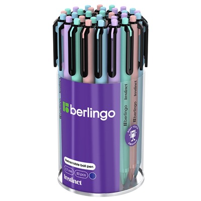 Ручка шар. автомат. Berlingo "Instinct" (CBm_07742) на масляной основе, синяя, 0,7мм., цветной корпус ассорти