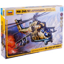 Модель для сборки "Советский ударный вертолет МИ-24 Крокодил" 1:72 (7293, "ZVEZDA")