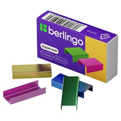 Скобы для степлера №10 "Berlingo" (SH705) цветные