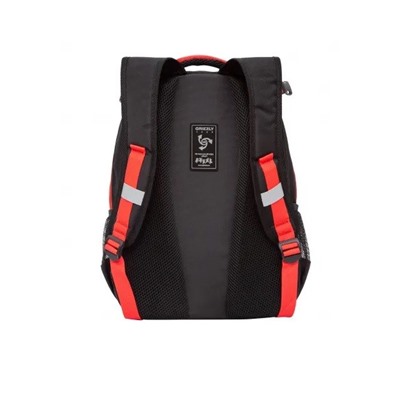 Рюкзак GRIZZLY с мешком для обуви (RB-258-1) 39*28*12см, цвет черный-красный, анатомическая спинка