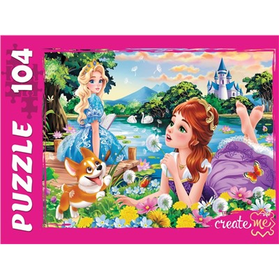 Puzzle  104 элемента "Сестры-принцессы на лугу" (Ф104-3875)