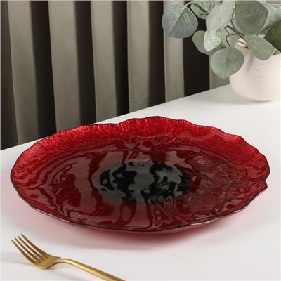 Блюдо «Флора», d=33 см, цвет красный