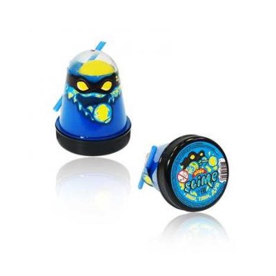 Детская игрушка Лизун ТМ "Slime "Ninja" S130- 1  смешивай цвета 2 в 1 синий и желтый 130 г. Фабрика игрушек {Россия}