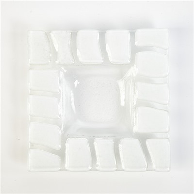 Блюдо квадратное белое «Сафари», 13×13 см , BDK Glass
