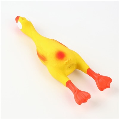 Игрушка пищащая для собак из латекса "Утка", 23 см, жёлтая/оранжевая
