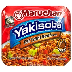 Лапша б/п со вкусом говядины с соусом терияки Yakisoba Maruchan, США, 112,6 г Акция