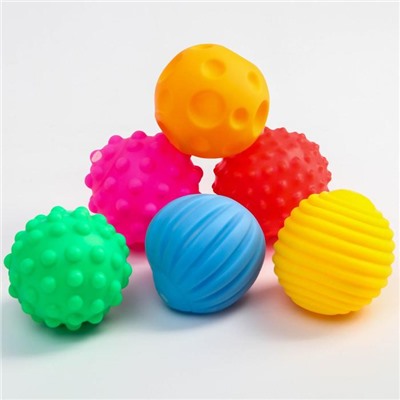 Подарочный набор развивающих мячиков «Цвета и формы» 6 шт.