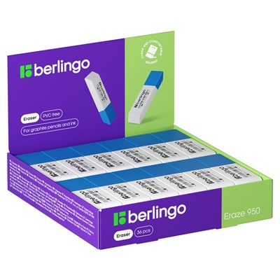 Ластик Berlingo "Eraze 950" (BLc_00950) прямоугольный, термопластичная резина, 57*18*8мм