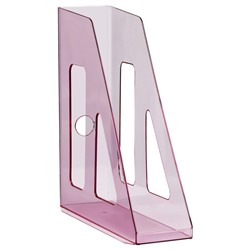 Лоток вертикальный для бумаг СТАММ "Актив" тонированный розовый (ЛТВ-31100)