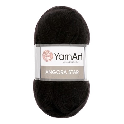 Пряжа "Angora Star" 20% шерсть 80% акрил 500м/100гр (585 черный)