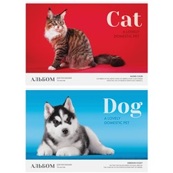 Альбом для рисования ArtSpace 16л. на скрепке "Питомцы. Cat/Dog" (А16ф_26326) обложка офсет