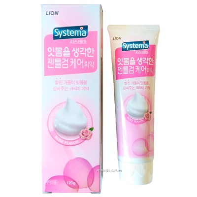 Зубная паста для слабых десен с ароматом розы Dentor Systema CJ Lion, Корея, 120 г