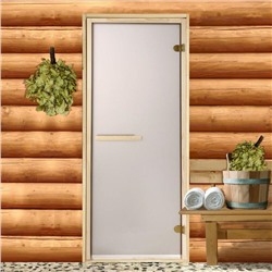 Дверь для бани и сауны «Бронза матовая», размер коробки 190 × 70 см, 2 петли, 6 мм
