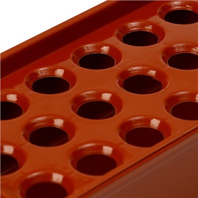 Ящик для рассады, 40 × 19 × 10 см, 21 лунка, красный
