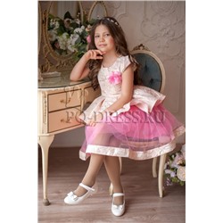 Платье арт.5564, цвет ваниль/розовый