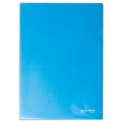 Папка-уголок Brauberg А4 0.15мм синяя (221642)