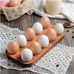 Подставка для яиц Adelica, 10 отделений, 12×25×1,8 см, массив берёзы