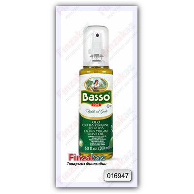 Масло-спрей оливковое нерафинированное высшего качества Basso extra virgin Di Oliva 200 мл