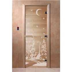 Дверь «Зима», размер коробки 190 × 70 см, правая, цвет прозрачный