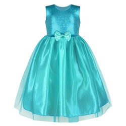 Бирюзовое нарядное платье для девочки 82517-ДН19