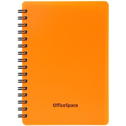 Книжка записная А6  80л. на гребне "Neon. Оранжевая" (Зк6к60грП_35417, "OfficeSpace") пластиковая обложка