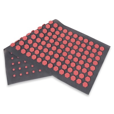 Ипликатор-коврик, основа спанбонд, 160 модулей, 28 × 64 см, цвет тёмно-серый/розовый