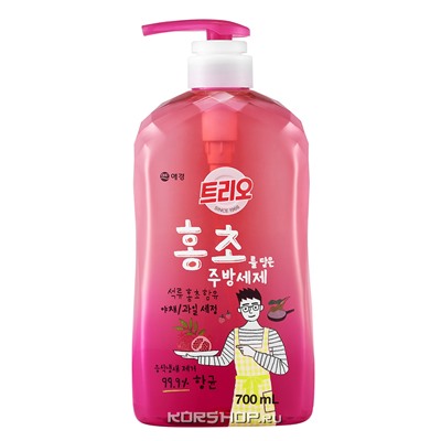 Средство для мытья посуды гранат Kerasys Trio Red Vinegar Dishwash, Корея, 700 мл