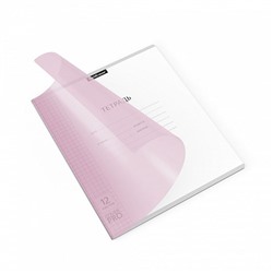 Тетрадь 12л. ErichKrause клетка "Классика. CoverPro Pastel. Розовая" (56342) пластиковая обложка