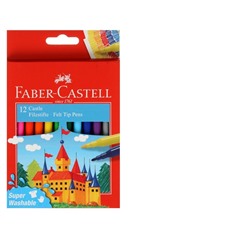 Фломастеры Faber-Castell «Замок» смываемые, в картонной коробке с европодвесом, 12 цветов