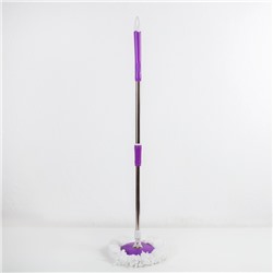 Швабра плоская Доляна, комплектующие к набору, телескопическая стальная ручка 80-115 см, насадка из микрофибры 77×16 см, цвет МИКС