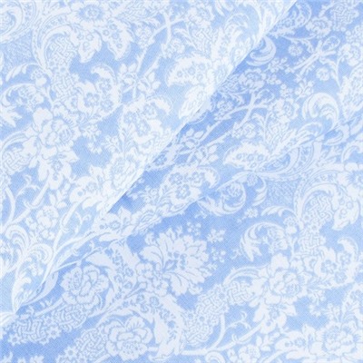 Ткань на отрез бязь плательная 150 см 402/3 Дамаск цвет голубой