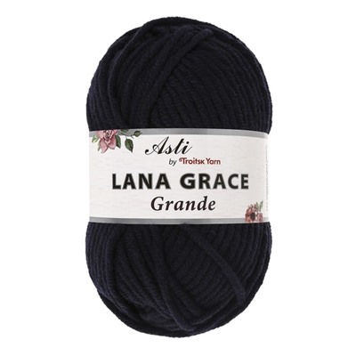 Пряжа "Lana Grace Grande" 25% шерсть мериноса, 75% акрил 65м/100гр (0107 т. синий)