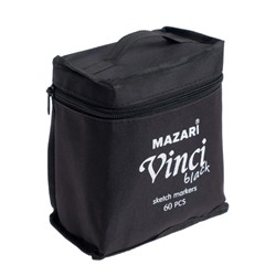 Маркеры для скетчинга двусторонние Mazari Vinci Black, 60 цветов, трёхгранный корпус