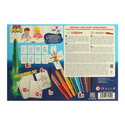 Фломастеры-блопены 9 цветов, Centropen 1500/09 AirPens Colouring Set