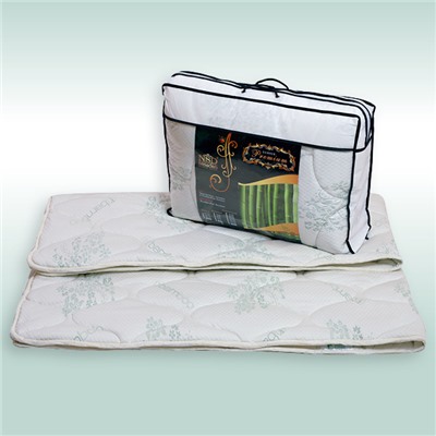 Одеяло "Бамбук Premium" трикотаж 300г/м2 чемодан с наполнителем "бамбуковое волокно"