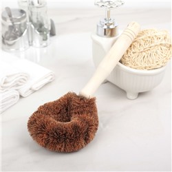 Щётка для чистки посуды Доляна, 8,5×3,5×23 см, щетина кокос, деревянная ручка