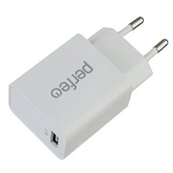 Зарядное устройство сетевое Perfeo (I4619) USB, 2.1A, белое