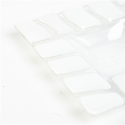 Блюдо квадратное белое «Сафари», 13×13 см , BDK Glass