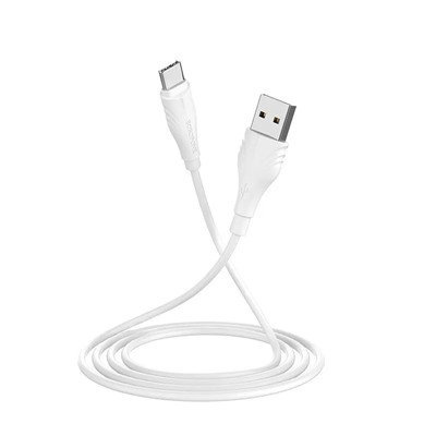 Кабель Type-C - USB, 2 м, "BX18 Optimal ", силиконовый, в коробке (6931474700476) "Borofone", белый, 3.0A