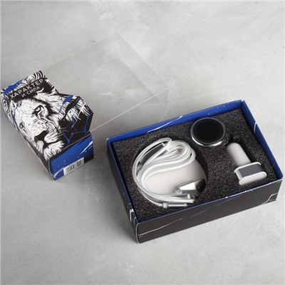 Набор аксессуаров для автомобиля «Характер и сила» 3 в 1 (магнитный держатель, USB-адаптер, кабель для зарядки)