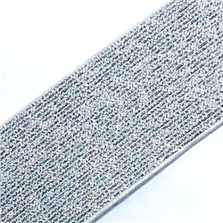 Резинка декоративная 2284 серебро с люрексом 4см 1 метр