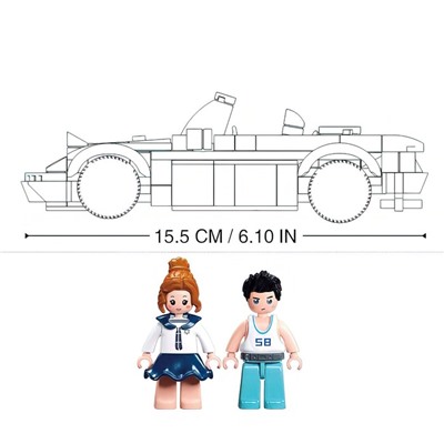 Конструктор Модельки «Спорткар», 264 детали