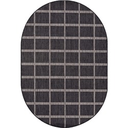 Ковёр овальный Vegas s004, размер 200x390 см, цвет black-gray