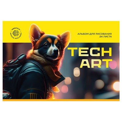 Альбом для рисования BG А4 24л. на скрепке "TechArt" (АР4ск24 12845) обложка картон