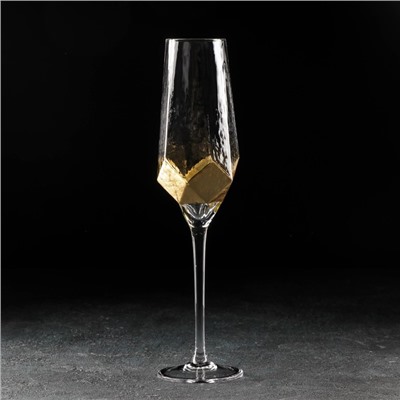 Бокал для шампанского Magistro «Дарио», 180 мл, 5×27,5 см, цвет золотой